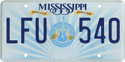 MS license plate LFU540