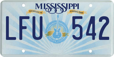 MS license plate LFU542