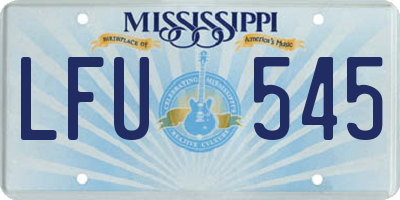 MS license plate LFU545