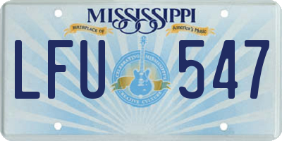 MS license plate LFU547