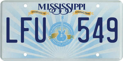 MS license plate LFU549