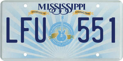 MS license plate LFU551