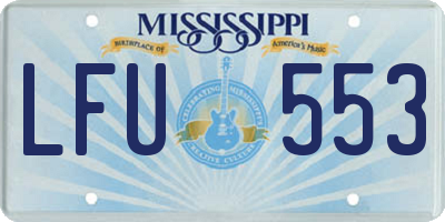 MS license plate LFU553