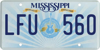 MS license plate LFU560