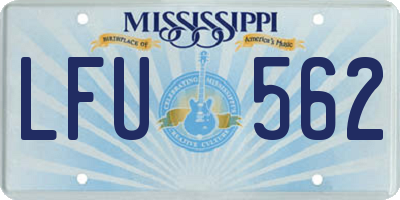 MS license plate LFU562