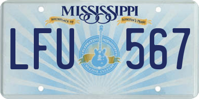 MS license plate LFU567