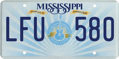 MS license plate LFU580