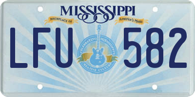 MS license plate LFU582