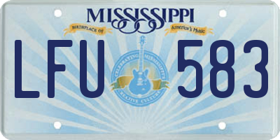 MS license plate LFU583