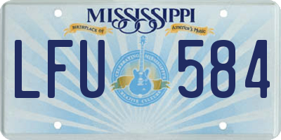 MS license plate LFU584
