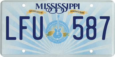 MS license plate LFU587