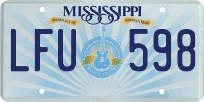 MS license plate LFU598