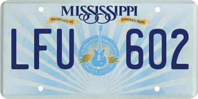 MS license plate LFU602