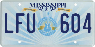 MS license plate LFU604