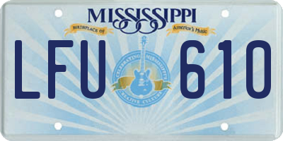 MS license plate LFU610