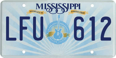 MS license plate LFU612