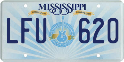 MS license plate LFU620