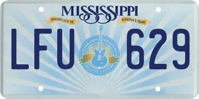 MS license plate LFU629