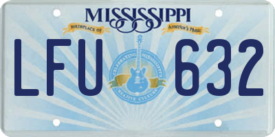 MS license plate LFU632