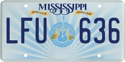 MS license plate LFU636