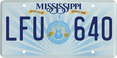 MS license plate LFU640