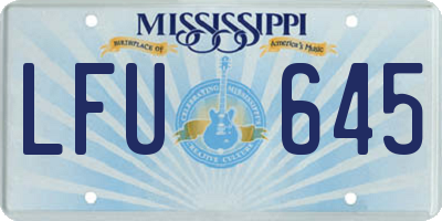 MS license plate LFU645