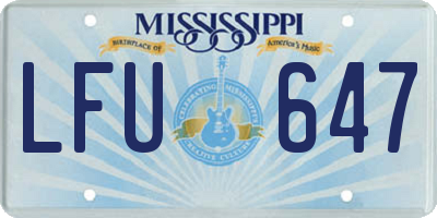 MS license plate LFU647