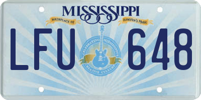 MS license plate LFU648