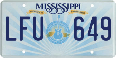 MS license plate LFU649
