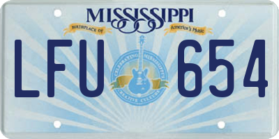 MS license plate LFU654
