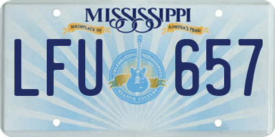 MS license plate LFU657