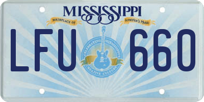 MS license plate LFU660