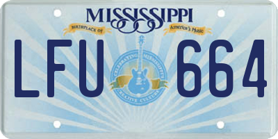 MS license plate LFU664