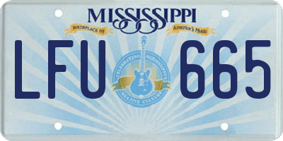 MS license plate LFU665