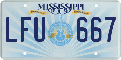MS license plate LFU667