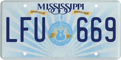 MS license plate LFU669
