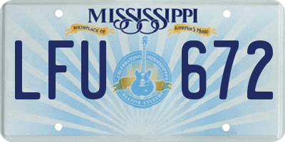 MS license plate LFU672