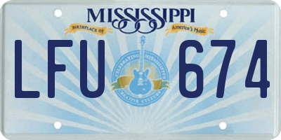 MS license plate LFU674