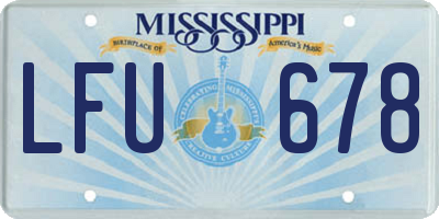 MS license plate LFU678