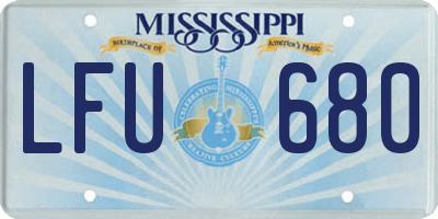 MS license plate LFU680