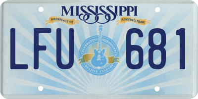 MS license plate LFU681