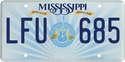 MS license plate LFU685
