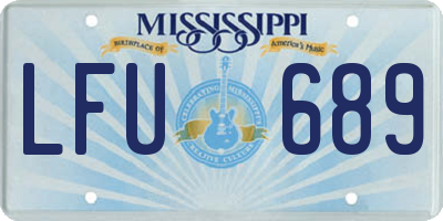 MS license plate LFU689