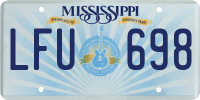 MS license plate LFU698