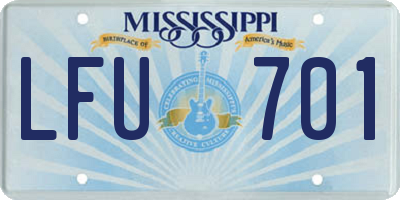 MS license plate LFU701