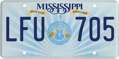 MS license plate LFU705