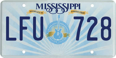MS license plate LFU728