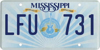 MS license plate LFU731
