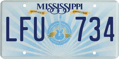 MS license plate LFU734