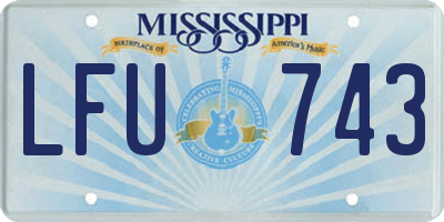 MS license plate LFU743